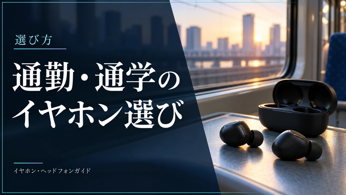 通勤・通学用イヤホンの選び方｜電車・徒歩・乗り換えで考える — AI制作のイメージ画像