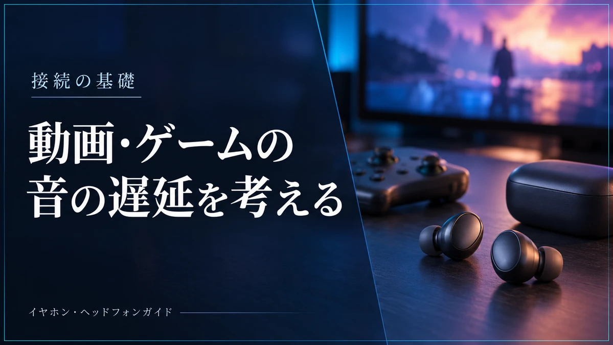 動画・ゲーム用イヤホンの選び方｜音の遅延と接続方式で比べる3選 — AI制作のイメージ画像